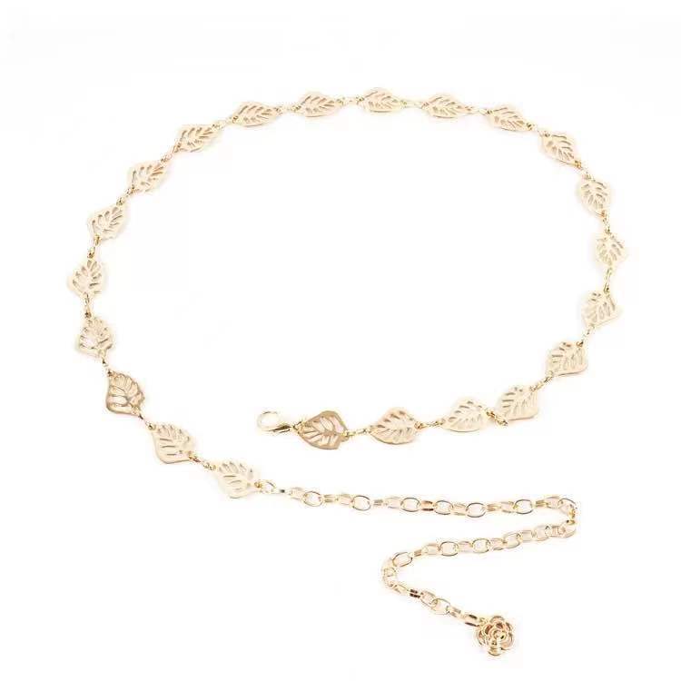

Retro Metal Leaf Waist Chain Women s Dress Is Fashionable and Versatile. The Chain-decorated Belt Goes Well with The Skirt and Shirt 110cm