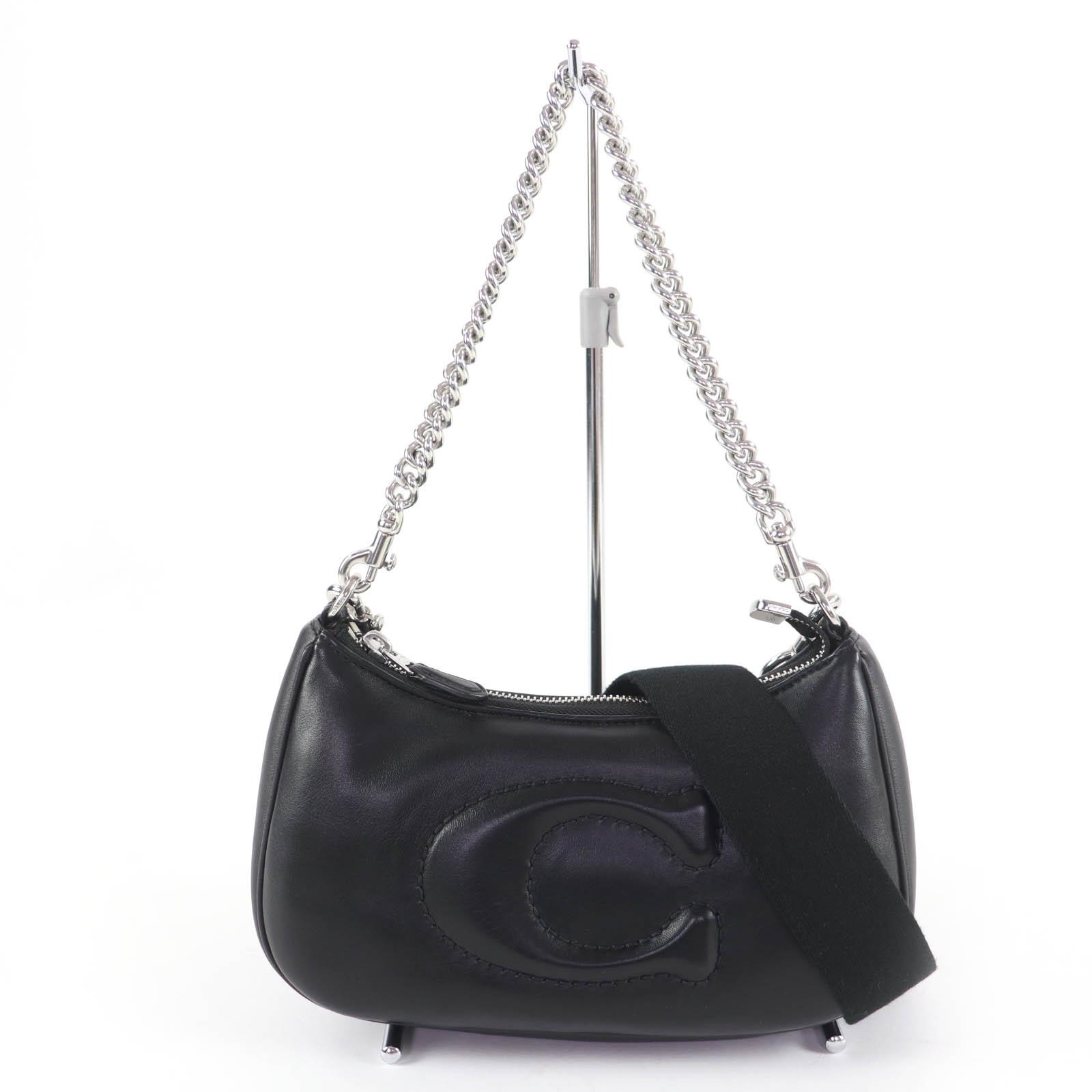 Excellent COACH Shoulder Bag Teri Signature Quilted 2-Way Leather Handbag CJ608 Used