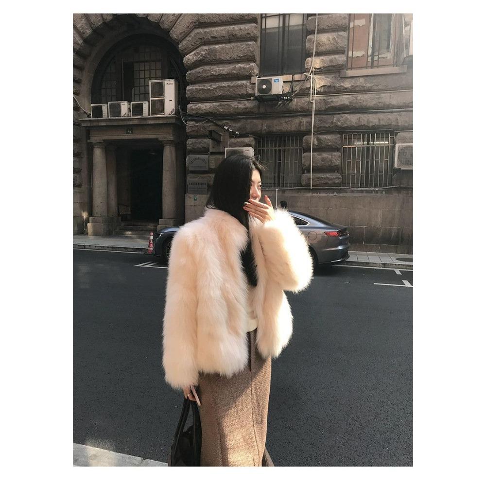 New Fox Fur Stand Collar Fur Coat Fashionable Warm and Good-looking Women's Winter Coat