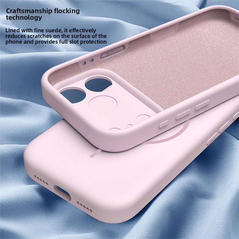 Capa de Silicone Líquido para iPhone 17, Fosca, Carregamento Magnético, Cobertura Total, Capa Macia à Prova de Quedas para Apple 16
