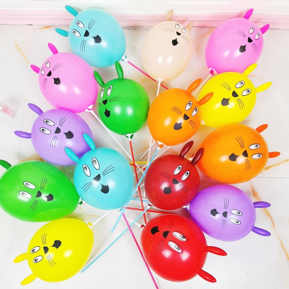 12-inch Large Thick Latex Super Cute Big Head Rabbit Balloon Children's Toy Special-shaped Rabbit Head Cartoon Cat Head
