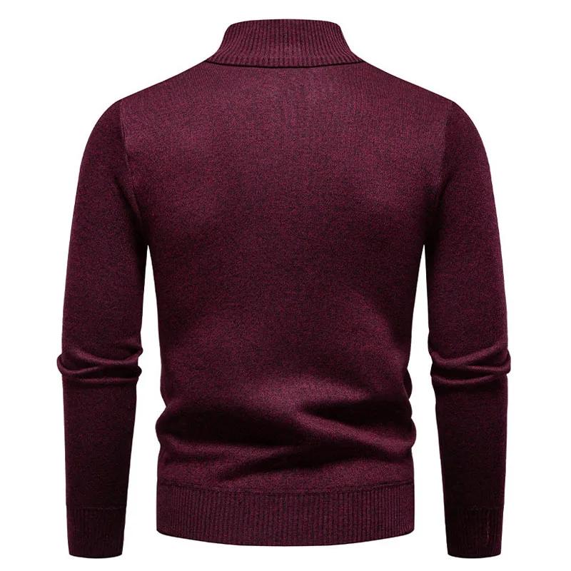 Autumn Winter Men's Casual Pullover Sweater Half Zipper Stand Collar Knitted Pullovers Men Geometric Fashion Warm Knit Sweaters