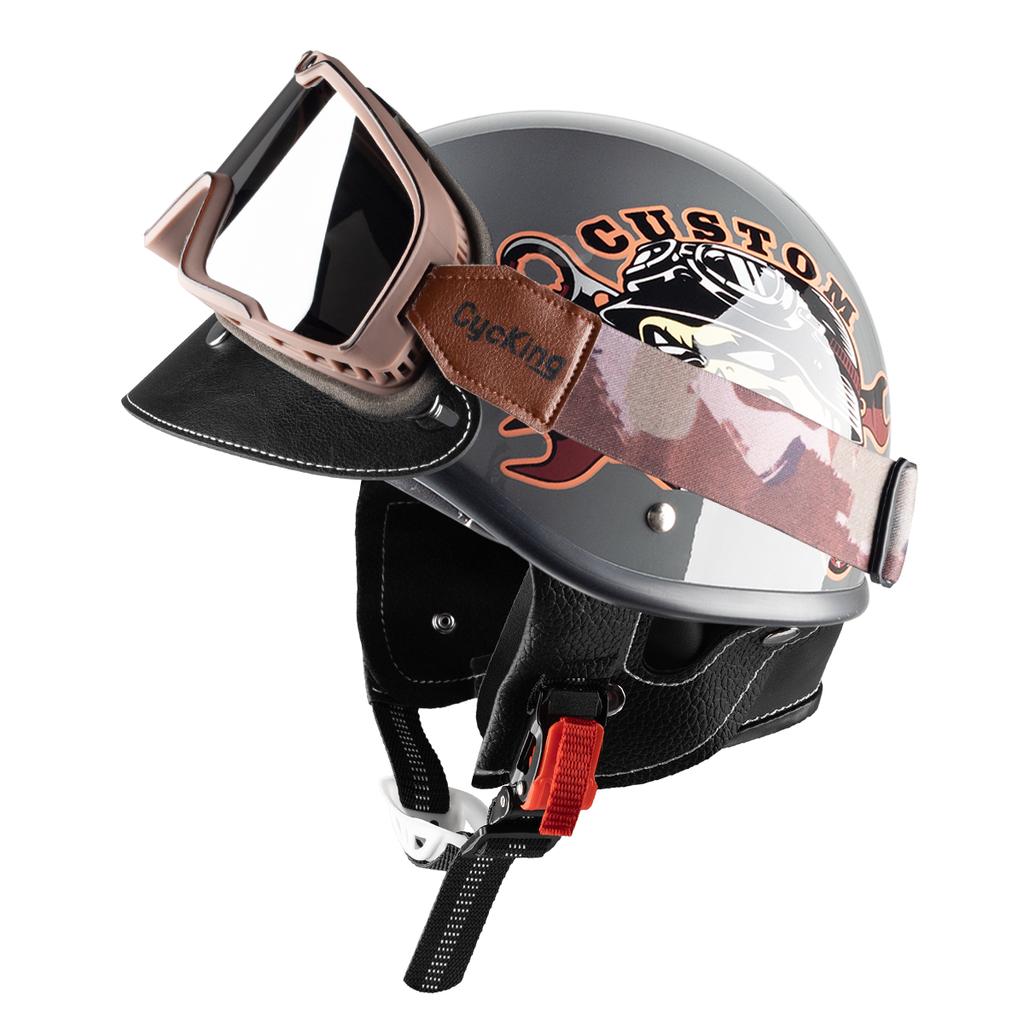 Cycking Japanese Vintage Half Helmet Open Motorcycle Helmet Scooter Skateboarding Unisex Common Muffler