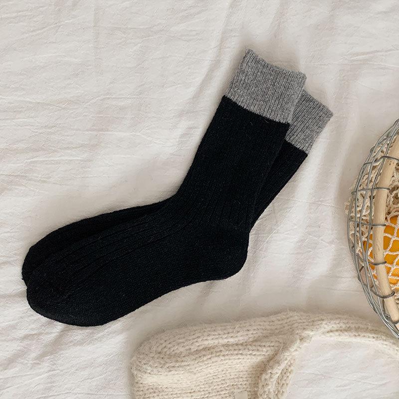

Female Autumn and Winter Thickened Warm Loose Mouth Spell Moon Sleeping Wool in The Tube Pile Socks 1 pair чёрный