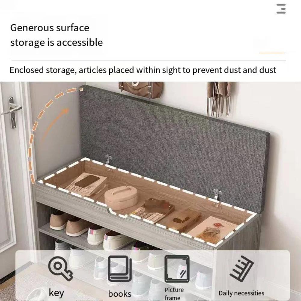 Entrance Shoe Changing Stool Convenient Wooden Shoe Cabinet Integrated Shoe Changing Stool High-end Feeling Shoe Changing Stool