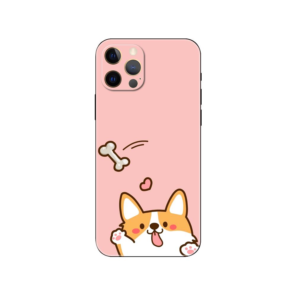 Pies Corgi słodkie zwierzę Kreskówka etui na telefon dla iphone 5 2020se 6 6s 7 8 plus x 10 XR XS 11 12 13 mini pro MAX czarny pokrowiec na tył z tpu