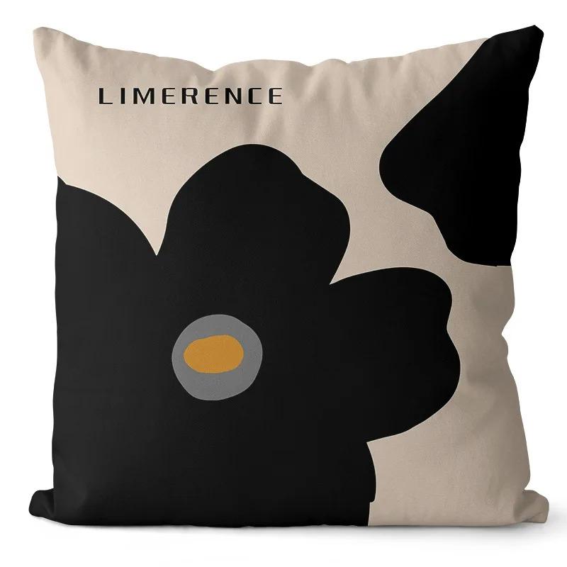 Office Living Room Home Pillowcase Black and White Simple Abstract Pattern Pillowcase Car Ornaments