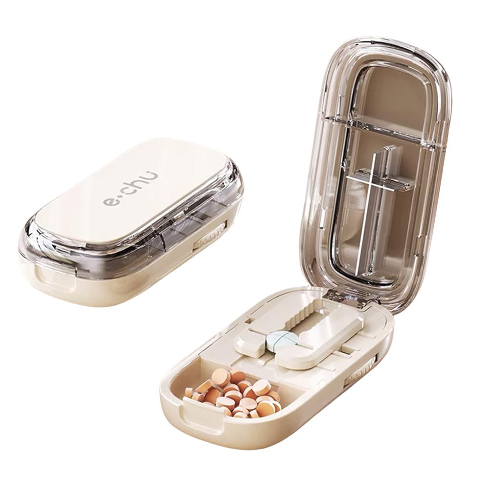 

3 in 1 Upgraded Pill Cutter Precise Multi-Pill Divider Adjustable with Centering Device for Tablets Portable Travel & Home Use