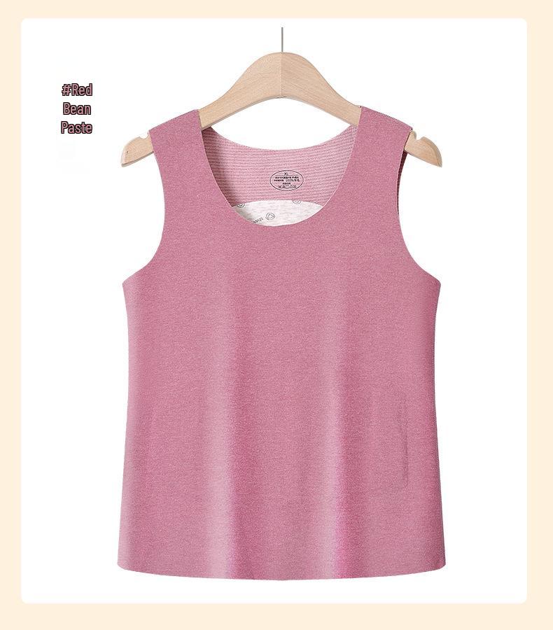 De Róng Women's Seamless Warm Vest - Winter Plus Velvet, Thickened Stomach Protection, Heating Base Layer, Cotton Camisole