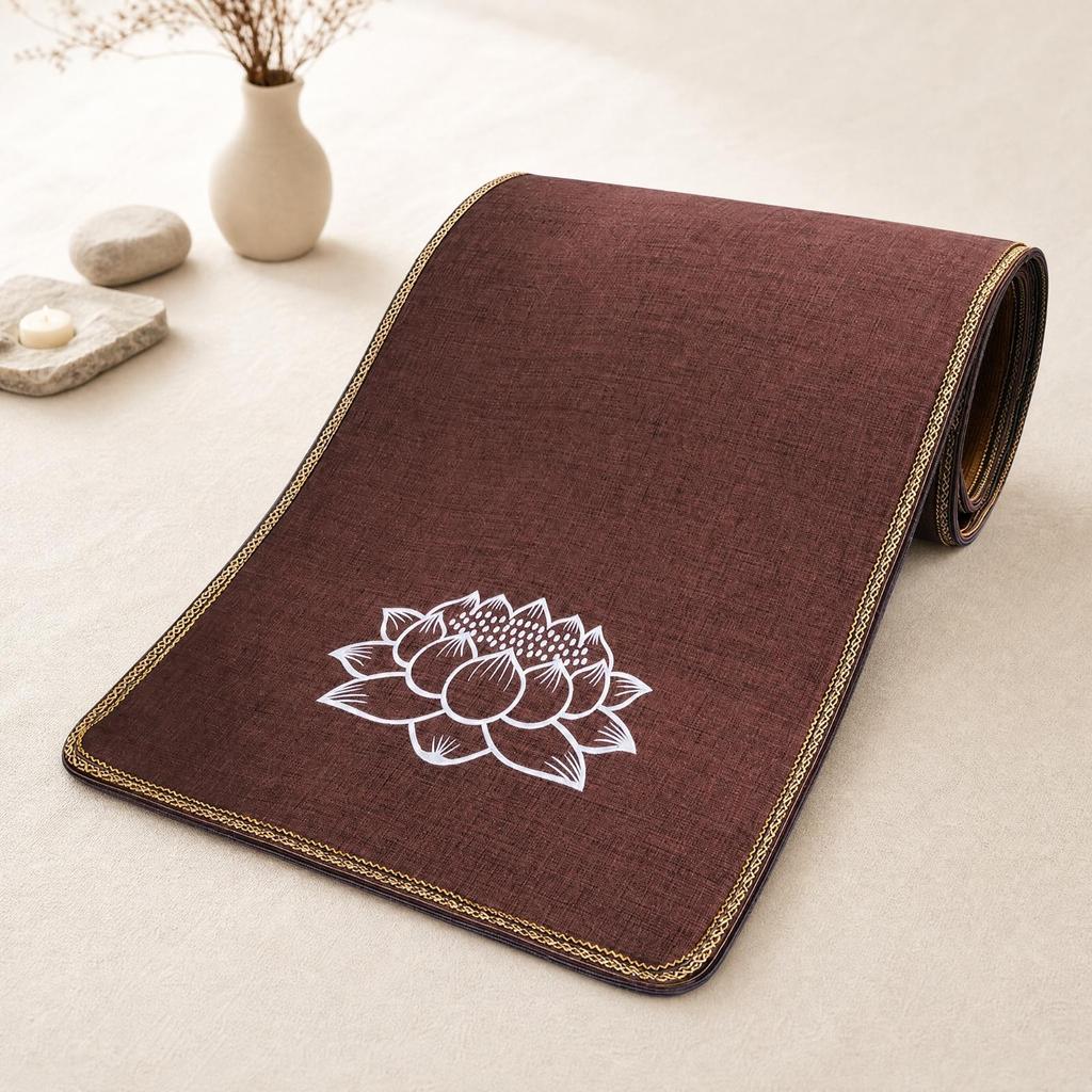 Rollable Floor Mat with Printed Soft-Textured Linen Kneeling for Household