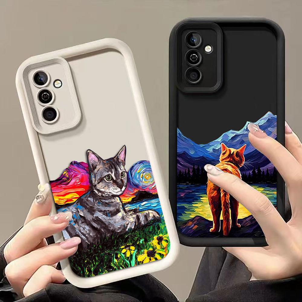 Vintage Oil Painting Cat Phone Case For Realme 15 15T 7 7I 8 8I 9 11 12 Lite 13 14 5 5I 6I 5S Plus NARZO 50 50A PRIME Cover Case