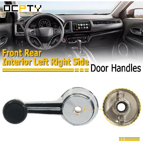 OCPTY Door Handles Window Crank Handle Side Replacement fit for 1984-1991 for Jeep Grand Wagoneer Chrome/Black 2pcs