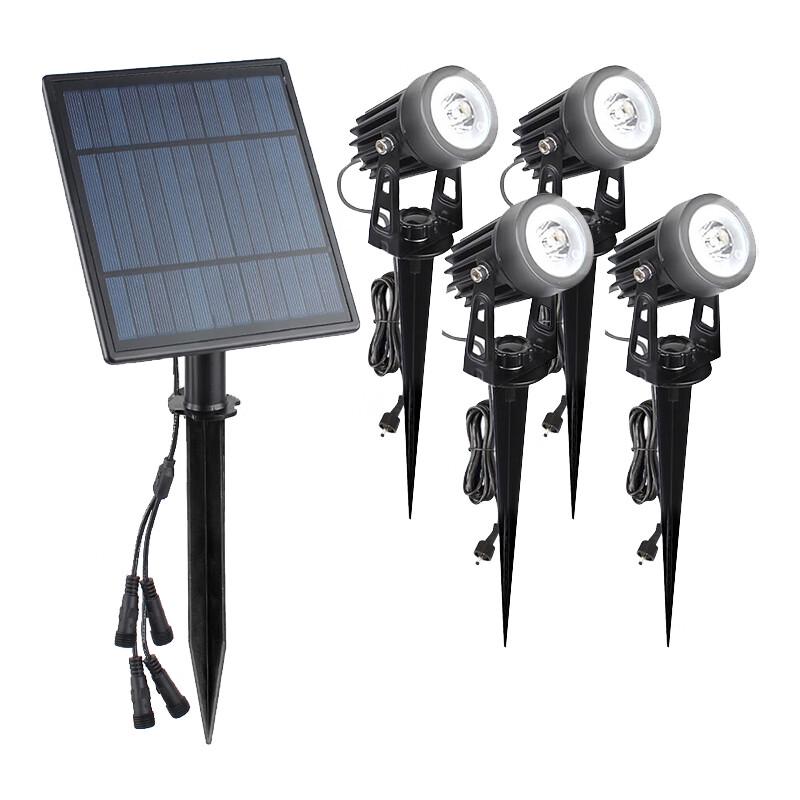Solar Dual-Head Warm Light Outdoor Spotlight