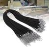 100 Pièces Cordon Cire Cordon de Collier en Vrac avec Fermoir Chaîne Bracelet Fournitures de Fabrication de Bijoux Accessoires 1,5 mm Diamètre 50 cm L 5 cm Extension Noir