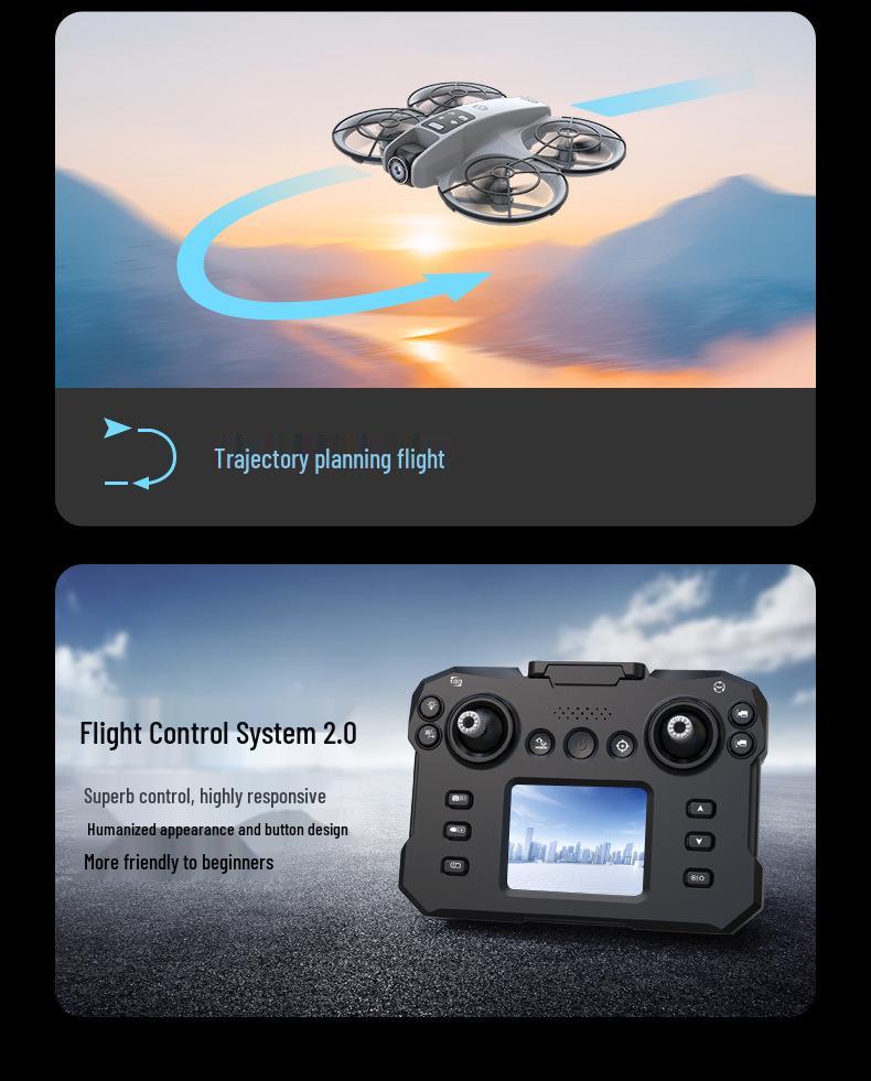 K200 Drone: Brushless, Screen-Integrated, Optical-Flow Positioning, Color Lights, Fully Protected Remote-Controlled Aircraft.