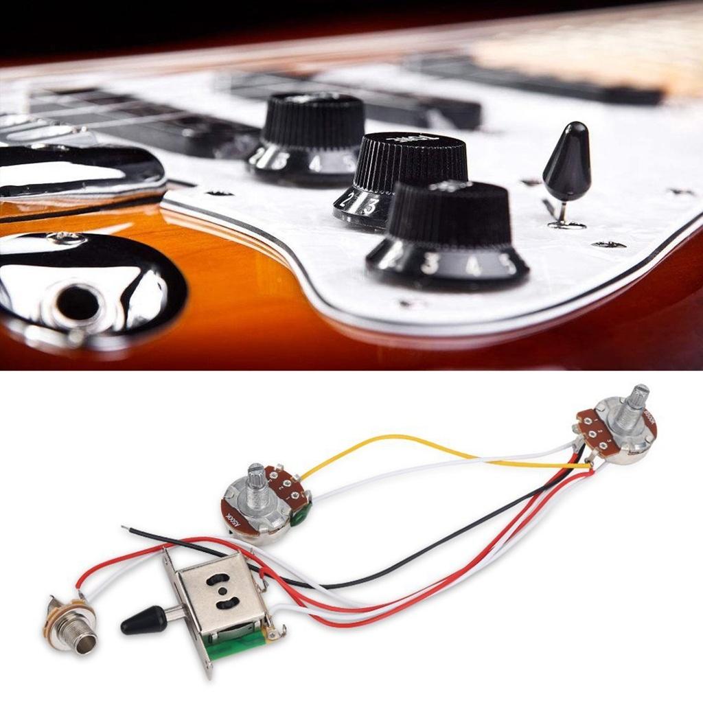 Set of Electric Guitar Wiring Kit 3 Way Toggle Switch with Volume Tone Jack