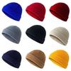 Short Knitted Hats Flanged Melon Cap Casual Skullcap  Autumn and Winter