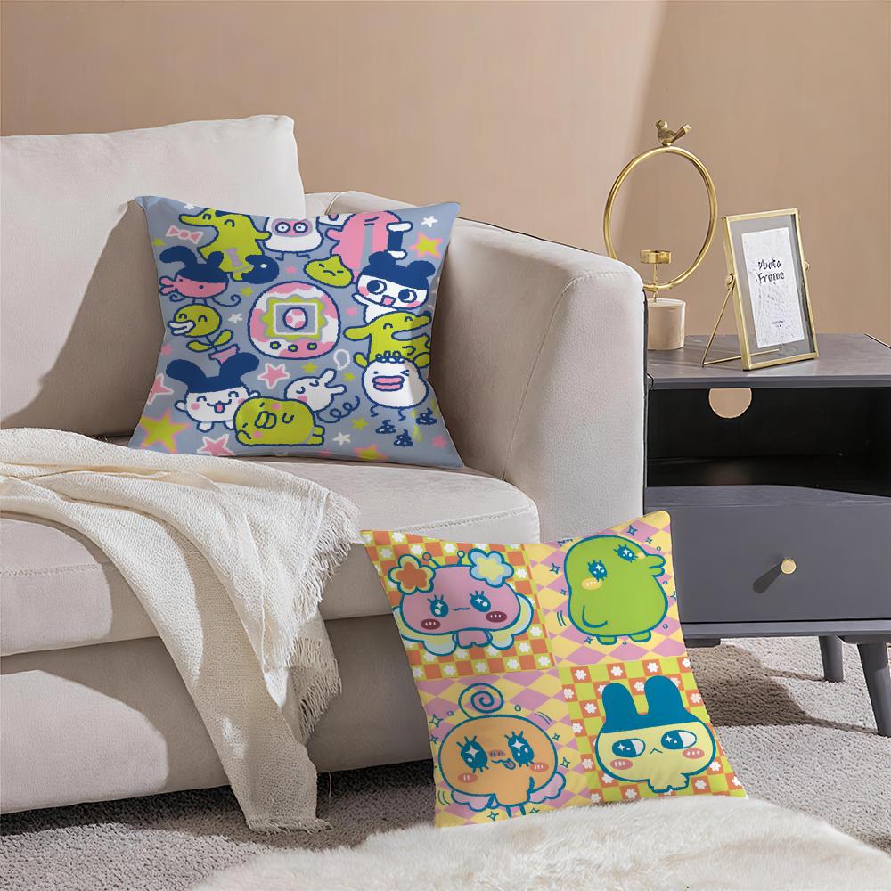 Toy T-Tamagotchi Cushion Cover Breathable Linen Pillowcase Summer Odorless Eco-Friendly Invisible Zipper Washable