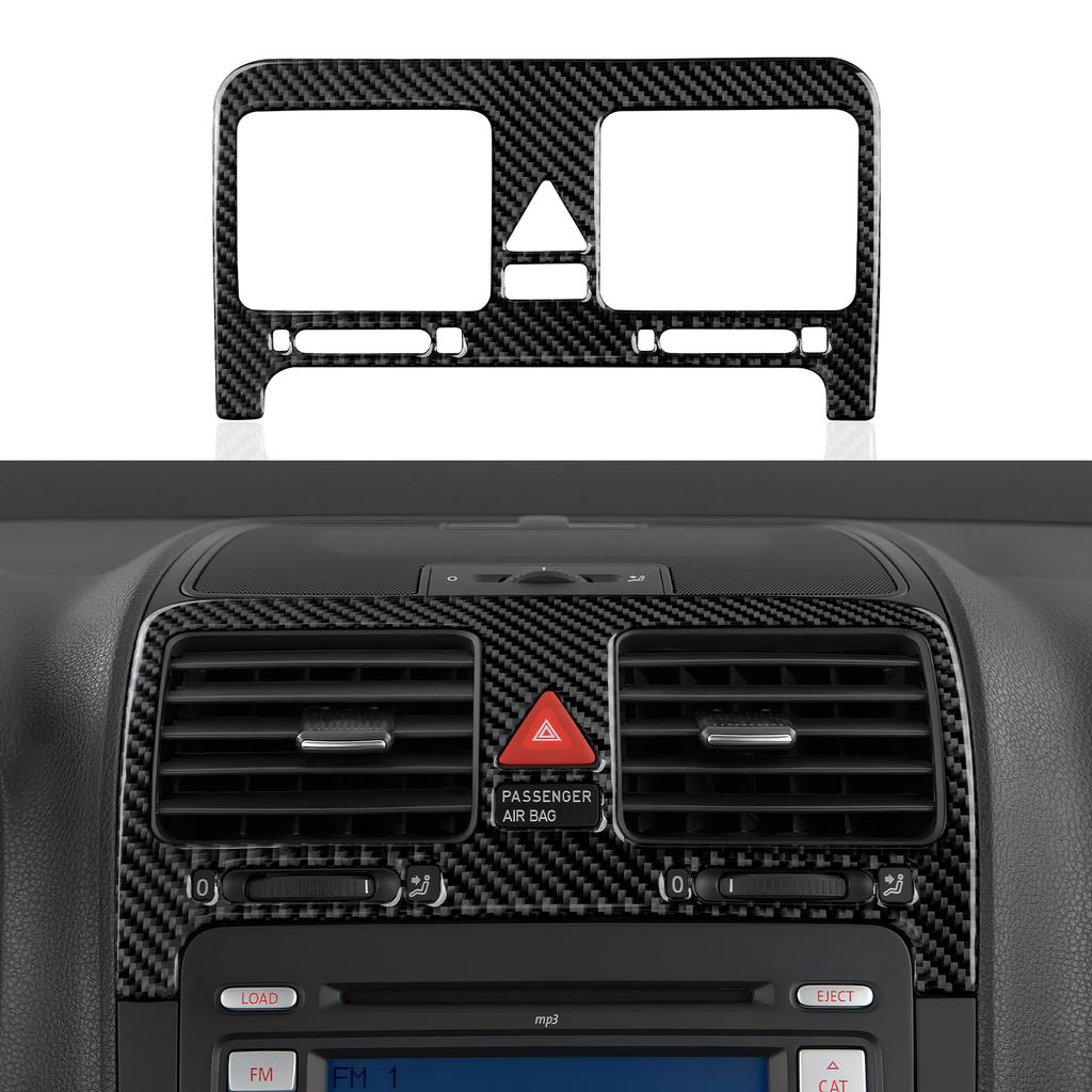 For VW Jetta V Golf V MK5 R32 GTI Plus Variant, Central Air Outlet Panel, Carbon Fiber Interior Sticker, Car Trim Accessories