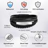 Vnox Free Engraving Men's Bracelet, Multilayer Leather Stainless Steel Long Bar Charm Wristband, Brown Black Braided Jewelry New