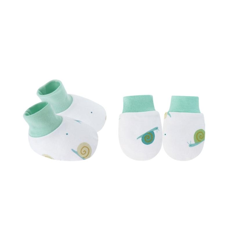 No Scratch Mittens Socks Set Toddler Mitts Baby Mittens Cotton Gloves Footwear Baby Breathable Gloves for Boys Girls