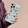 Funda de teléfono para iPhone 11 13 XR XS Max funda para iPhone 12 14 15 16 Pro Max 12 Pro 15 Plus Funda de cuero pintada a prueba de agua a prueba de caídas y resistente al desgaste Dibujos animados