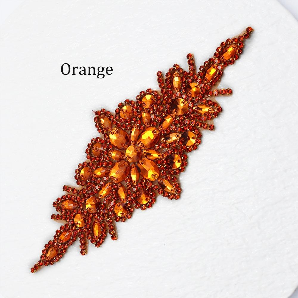 Elegant Hot-Melt Adhesive Rhinestone Applique Multi-color 23*9CM DIY Embroidery Patch 3D Fashion Clothes Accessory Shoe
