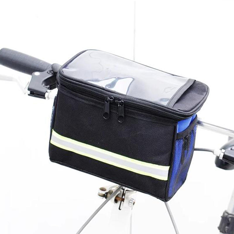 Durable Bicycle Bags Bicycle Front Reflective Strip Handlebar Bag Multifunction Portable Bike Frame Shoulder Bag Organizer