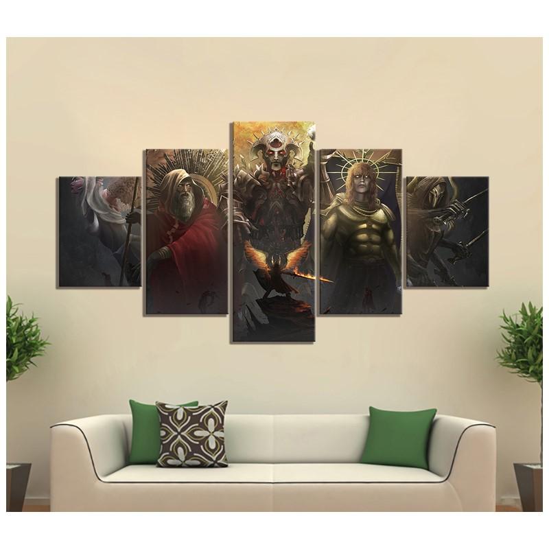 No Framed Canvas 5Pcs Path of Exile Games For Living Room Wall Art Posters Prints Pictures Paintings Home Decor Decorations