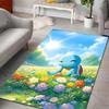 1PC Japanese Anime Pokémon Squirtle Print Rug Carpet for Living Room Children Bedroom Mat Sofa Doormat Home Decor Anti-Slip Mat