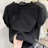 Summer 2024 New American Simple Solid Color Short-Sleeve T-Shirt with Regular Shoulder Design - Trendy and Niche.