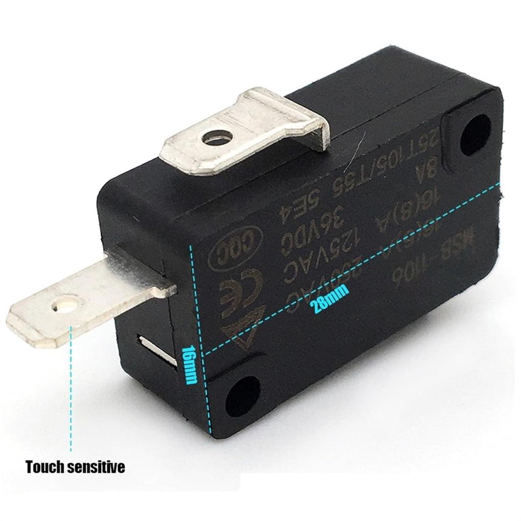 2Pc Micro Switch 16A 6A 8A 250VAC 125VAC 36VDC MSB-1106 Micro Travel Limit Switch Silver Contact DIY Power Tools Spare Partsr
