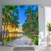 1Pc Green Tropical Plants Shower Curtains For Bathroom Polyester Seaworld Shower Curtain Printing Curtain Beach Shower Curtains