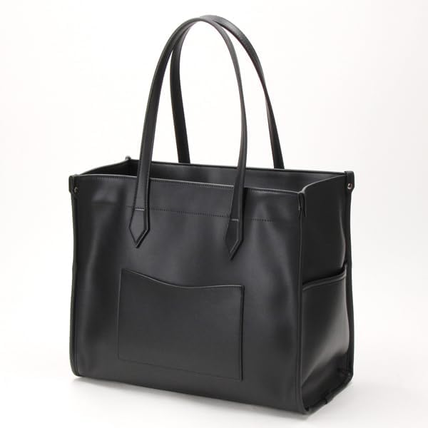 Tote Bag Recycled Leather Binder A4 Tote Bag 4000301 Black [Isaac] (10)