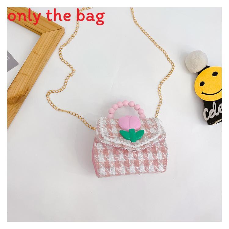 Childrens Cartoon Pattern Pu Shoulder Bag With Artificial Pearl Bow And Flower Decoration For Daily Casual Wear