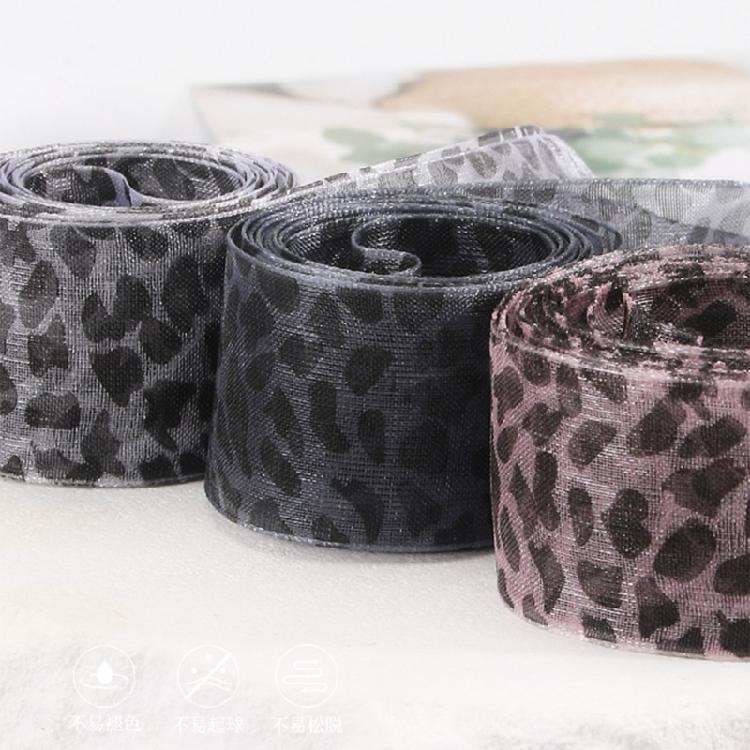 1 Pair Leopard Print Sheer Gauze Shoe Laces for Women Casual Shoes Sneakers 4CM Width Decorative Shoelaces Shoestrings