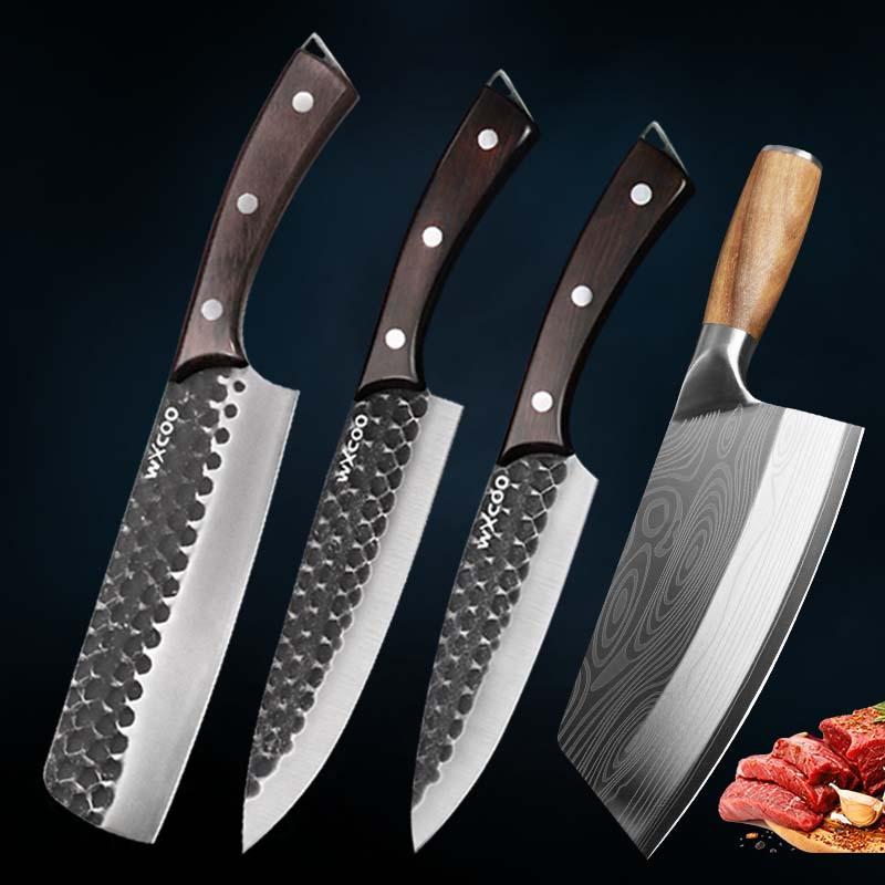 4PCS Kitchen Chef Knife Set Stainless Steel Boning Knife Multipurpose Knife Utility Knife Barbecue Knife
