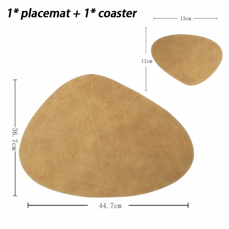 Double-Sided Leather Placemat Teacup Coasters Waterproof And Oil-Proof Table Mats Western Restaurant Heat-Insulating Mats