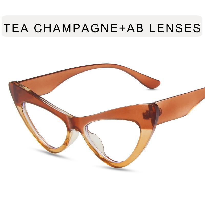 Cat Eye Shape Eyeglasses Frames Women Vintage Retro Anti Blue Light Women's Glasses Frames European American Woman Glass