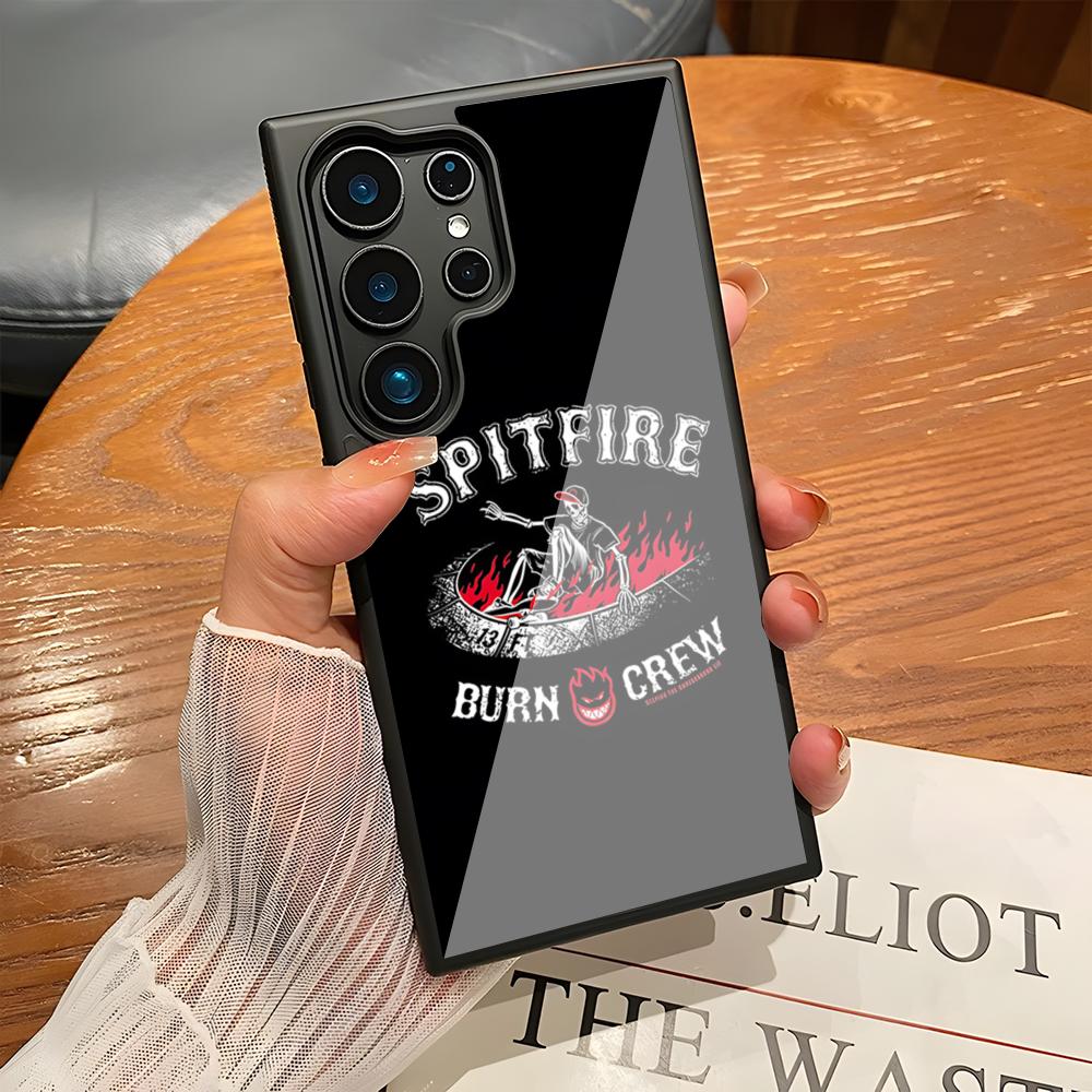 

Spit Fires SkateBoards Phone Case For SAMSUNG S25 24 S22 S20 ULTRA S21 S30 23 Note5 S8 Plus S9 S10E Lite PC+TPU Funda S22 ULTRA 5G