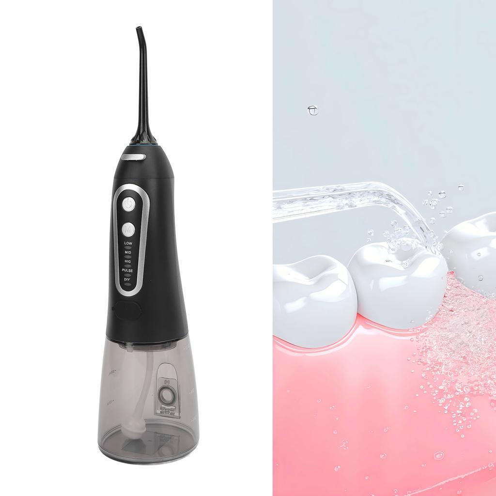 Cordless Water Irrigator 300 ML 110psi 5 Mode IPX8 Water Proof Oral Irrigator with 5 Replacement Nozzles
