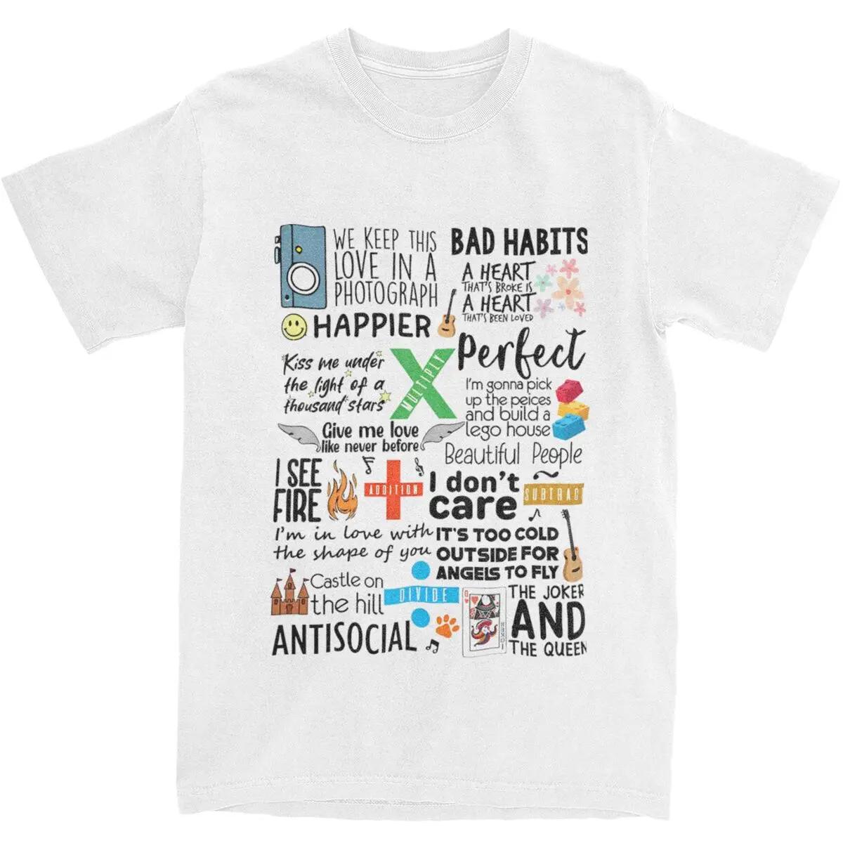 

Oversized T-Shirt Ed Sheeran Songbook 100 Cotton T Shirts Fashion Tshirt for Couple Summer Y2K Funny Print Short Sleeve Clothes M