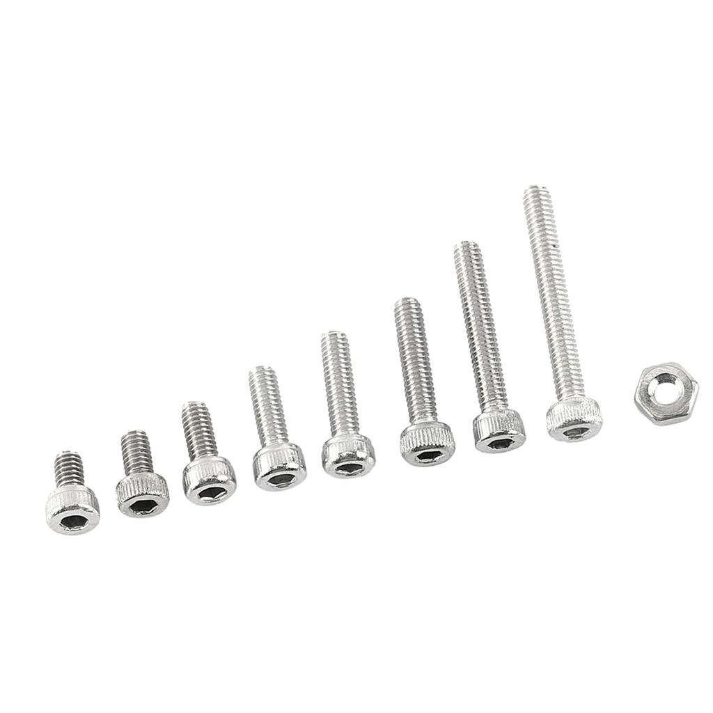 M2.5 A2 Stainless Steel Hex Socket Screws   With Hex Nuts Assortment Fasteners(  Head)