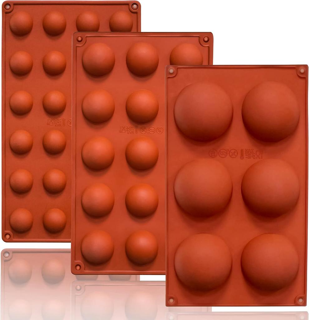 6 Holes Medium Semi Sphere Silicone Molds, 2 Packs Half Sphere Silicone Baking Molds for Making Chocolate, Cake, Jelly, Dome Mousse