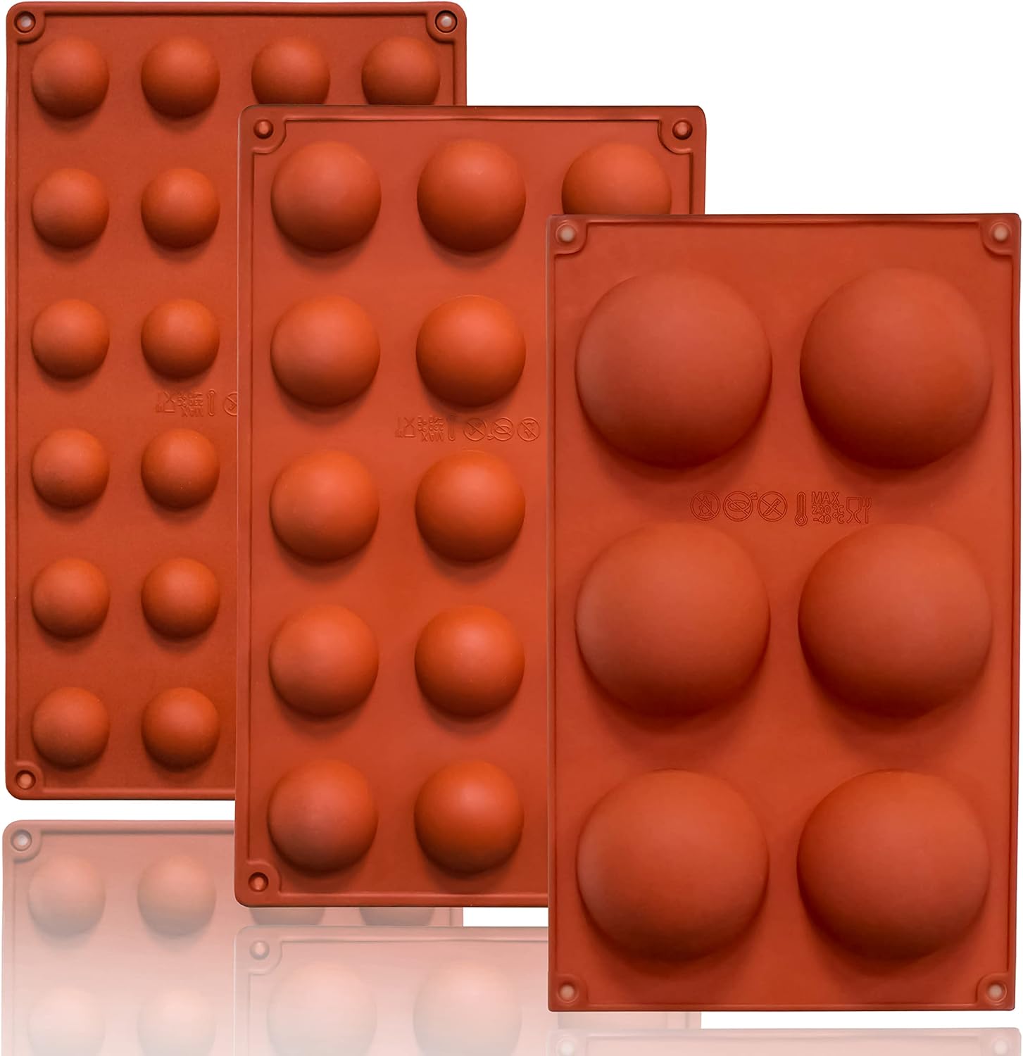 6 отверстий средние полусферические силиконовые формы, 2 упаковки полусферических силиконовых форм для выпечки для приготовления шоколада, торта, желе, купольного мусса