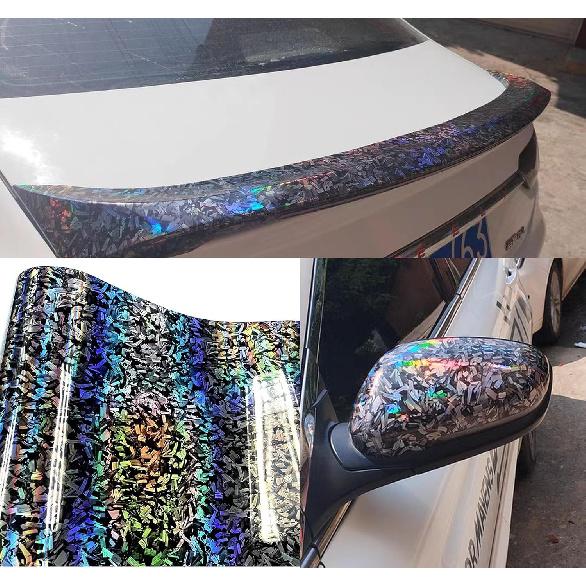 Chrome Black Forged Gloss Carbon Fiber Car Vinyl Wrap Roll Air Release Adhesive Film Decal Sheet DIY Decor