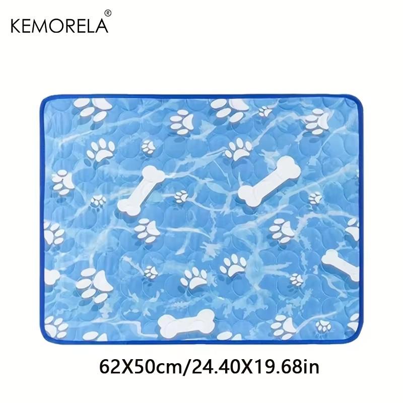 Extra Large Cooling Mat for Dogs & Cats Washable Summer Pet Self-Cooling Pad with Bone Paw Print Design For Cat Beds Dog Houses