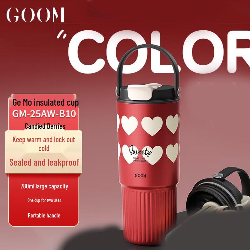 GOOM 780mL Dual-Drink Insulated Coffee & Straw Mug