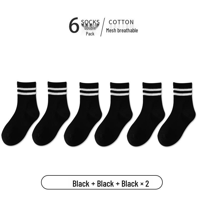 Pure Cotton Mesh Children's Socks - Summer Style for Boys & Girls, Solid Color, Perfect for Spring & Autumn Sports