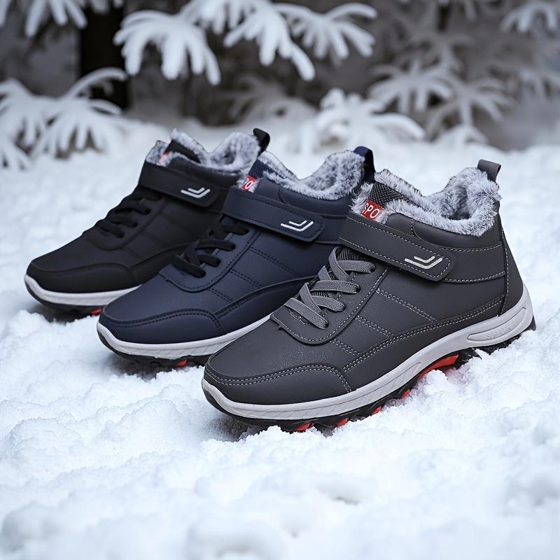 Men's Thickened Winter Snow Boots Fleece Lined Ankle High Non Slip Outdoor Hiking Daily Wear Cold Weather Athletic Durable Shoes Sizes 39-46